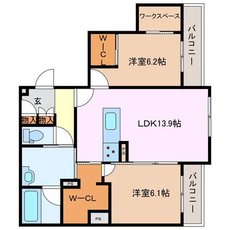 松阪駅 徒歩7分 2階の物件間取画像